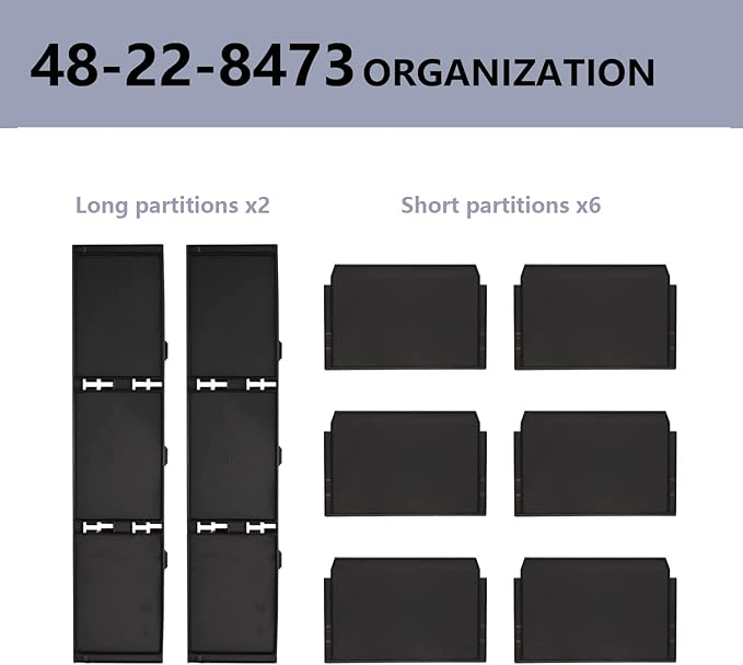 48-22-8473 Packout Dividers For Milwau-kee Packout 3 Drawer Dividers Tool Box (Black)