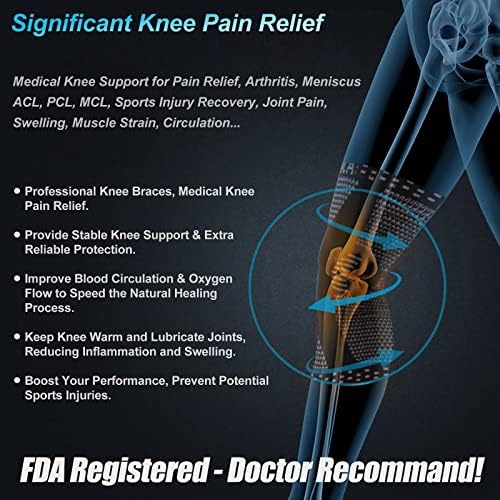 NEENCA Professional Knee Brace for Pain Relief, Medical Knee Support with Patella Pad & Side Stabilizers, Compression Knee Sleeve for Meniscus Tear, ACL, Joint Pain, Runner, Workout