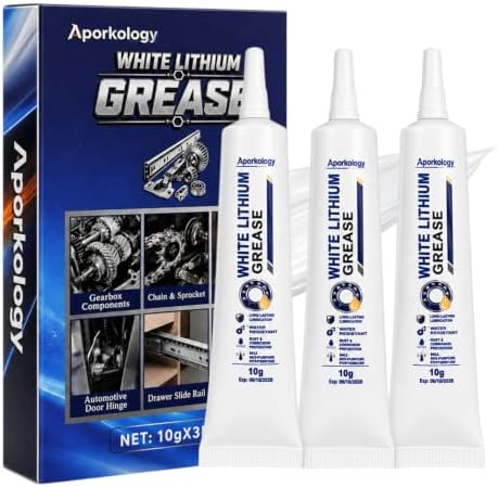 White Lithium Grease, 3PSC*10g Garage Door Lubricant with Brush