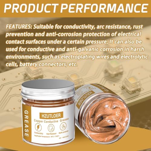 Copper Conductive Grease,100G Anti Arcing Conductive Paste for Automotive,Power Systems,Electronics & Home Appliances - High-Temperature Resistant,Anti-Corrosive