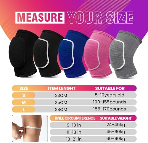 Volleyball Knee Pads,Knee Pads for Women,Men,Kids,Girls,Knee Brace for Basketball Volleyball Football Dance Yoga Tennis Running Cycling Workout Climbing (Blue, Large)