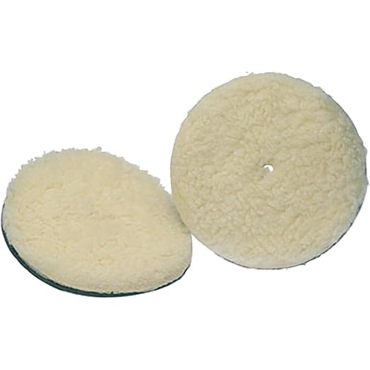 Koblenz Lambswool Pads with Foam Backing, Fits Most 6" Home Floor Buffer Machines, Two Polishing Pads with Two Plastic Replacement Retainer Clips, 45-0102-9