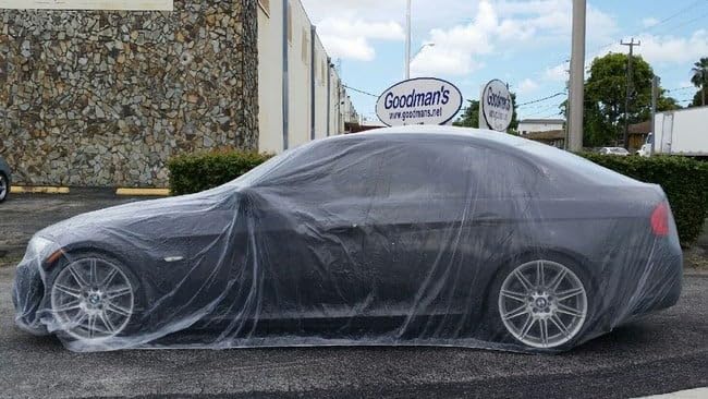 Car Condom 5 Pack Disposable Plastic Car Cover with Elastic Band Medium Size 21' x 12.5'