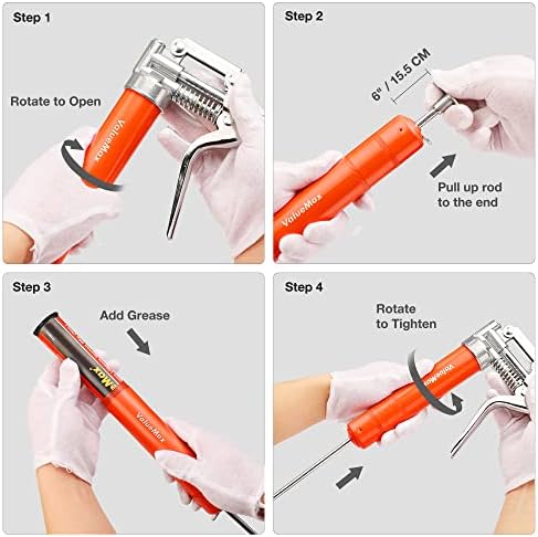 ValueMax Mini Grease Gun Kit, 3500 PSI Pistol Grip with 3 OZ Cartridge