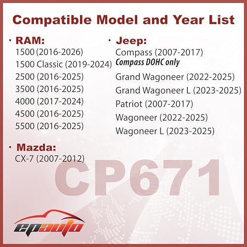 EPAuto CP671 (CF11671) Cabin Air Filter Replacement for Jeep, Ram and Mazda