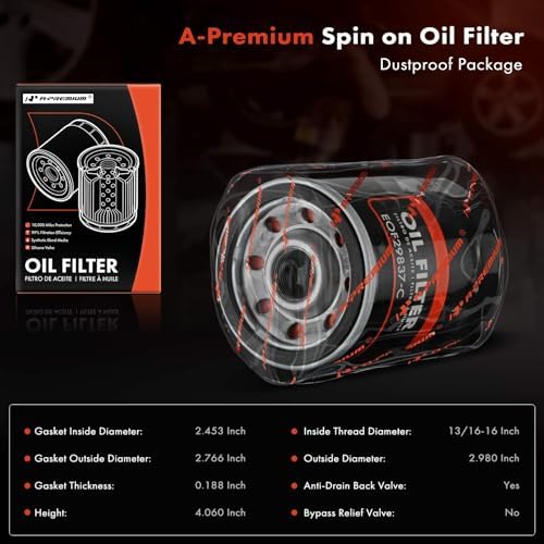 A-Premium 10K Miles Protection Spin On Oil Filter