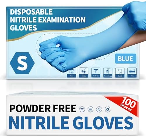 Medguy Medical Blue Nitrile Disposable Exam Gloves 4Mil Latex & Powder-Free