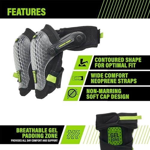 AWP Comfort Hinge Knee Pads, One Size, 1 Pair, Black