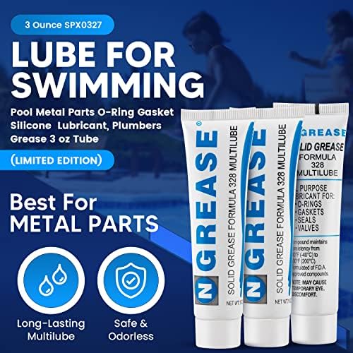 Pool Gasket Grease & O-Ring Lubricant for Hayward SPX0327-3oz Waterproof Silicone Lubricant for Swimming Pool Filters, Plumber Grease for Rubber Seals and Gasket
