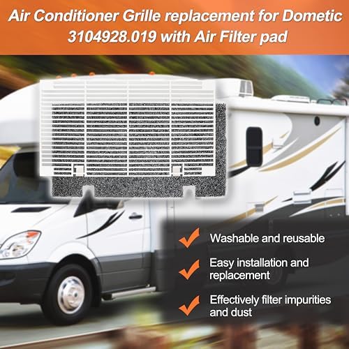 RV A/C Ducted Air Grille Replacement for Dometic 3104928.019 and Duo-Therm RV Air Conditioner Grille (Pack of 2)