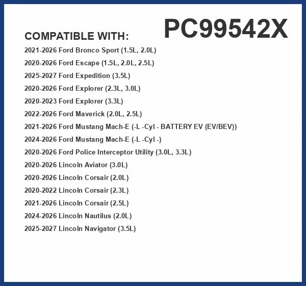 PUREFLOW PC99542X Cabin Air Filter | Fits 2020-2026 Ford Explorer 2.3L, 3.0L, Escape 1.5L, 2.0L, 2.5L, Police Interceptor Utility 3.0L, 3.3L