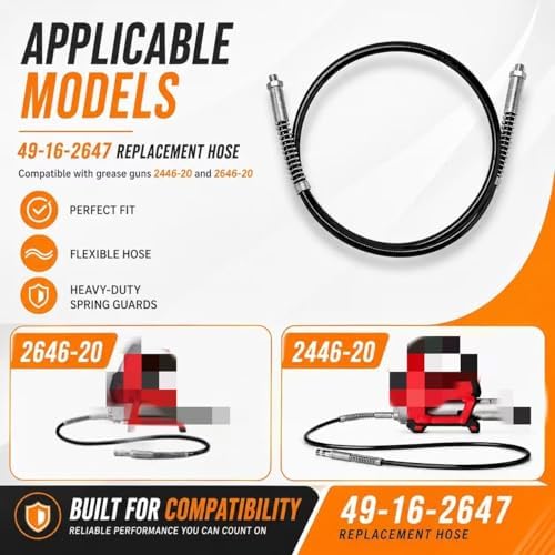 49-16-2647 Replacement Grease Gun Hose 48" for MilwakeIIe Grease Gun
