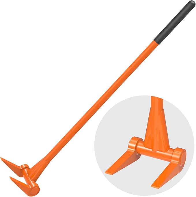 Pallet Buster 48" Thick 3mm Handle Deck Board Removal Tool, Fully Welded Pallet Tool Deck Pry Bar, All Steel Deck Removal Tool with Non-Slip Grip, One Piece Handle