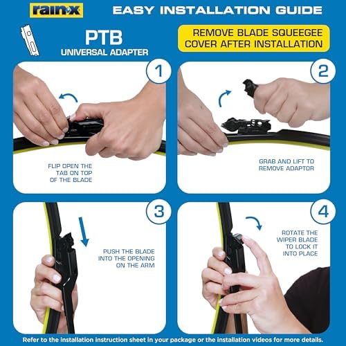 Rain-X Silicone AdvantEdge Wiper Blade 24" Windshield Wiper Blades Replacement, All-Weather Performance Lasts 2X Longer, Premium Beam, Installock Adapter for Easy Fit (Pack of 1)