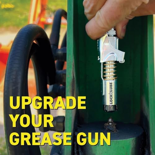 LockNLube Grease Gun Coupler, Patented Locking Jaws Create A Secure, Leak-Free Seal, The Original Rebuildable Locking Coupler, Rated to 10,000 PSI (Pack of 2)