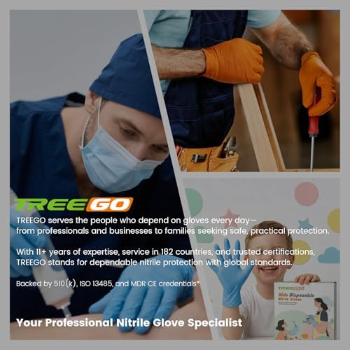 TREEGO Black 10 Mil Diamond Grip Nitrile Gloves Case, XL, 1000 Count