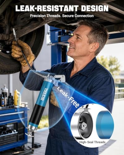 8000 PSI Grease Gun Kit, Manual Pistol Grip Grease Gun with 14oz Capacity