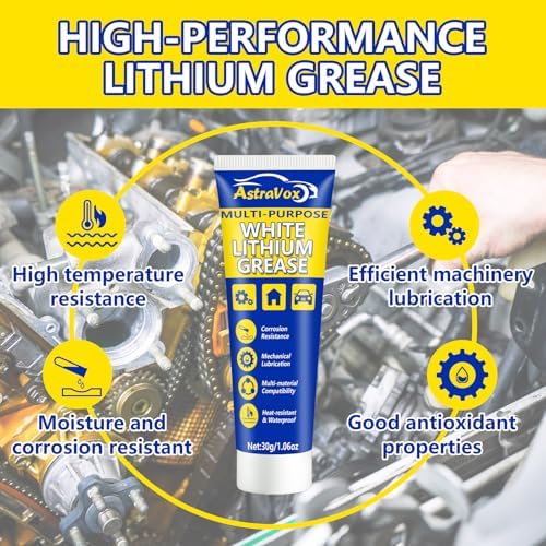 AstraVox White Lithium Grease, 1oz Multi-Purpose Garage Door Lubricant