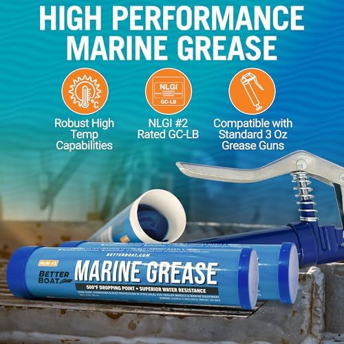 3PK Mini Marine Grease Tube, 3 Oz Cartridge, Waterproof High Temp