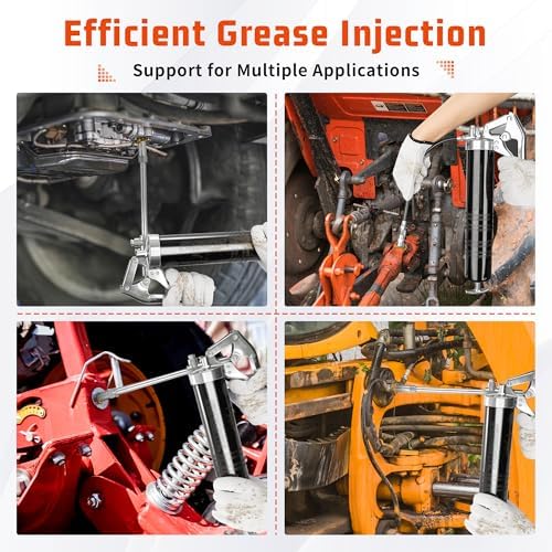 FIXSMITH Grease Gun, 8000 PSI Heavy Duty Pistol Grip Grease Gun Kit