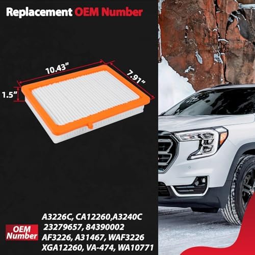Engine Air Filter Fit for 2018-2026 Chevy Equinox/ 2018-2026 GMC Terrain CA12260 A3226C A3240C 23279657