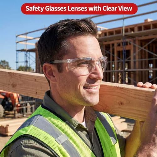 Safety Glasses Bulk of 100, ANSI Z87.1 Clear Eye Protection Glasses
