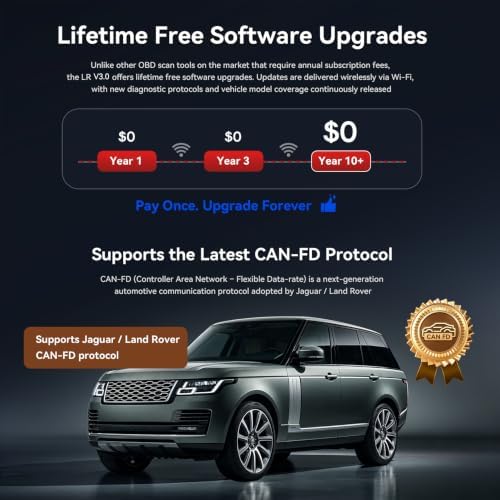 iCarsoft LR V3.0 2026 Ver Bidirectional OBD2 Scanner for Most Land Rover/Jaguar from 1996-2025 Full Systems Diagnostic Scan Tool 36 Services 118 Graphic Data Engine Transmission ABS Car Code Reader