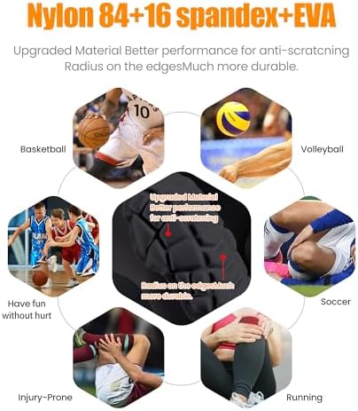 Basketball knee pads, compression leg covers for teenagers and adults, wrestling knee pads, football volleyball, pickleball, weightlifting knee pads (1 black long knee pad, Medium)