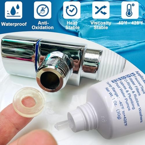 ZDBB Faucet O-Rings Grease Silicone Lubricant Pool Lube Tube for O Ring Rubber Washers Water Filter Pump Gaskets Cartridges Valves Pressure Plugs Seals,1 oz 1-Pack