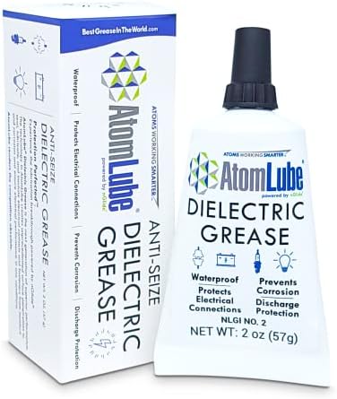 AtomLube Dielectric Grease, 2 Oz. Tube | Waterproof Dielectric Silicone Grease for Electrical Connectors, Switches, and Sensors | Safe High Temp Grease & Multipurpose Electric Grease
