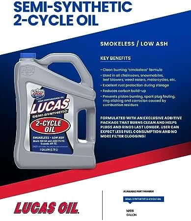 Lucas Oil 10115 Semi-Synthetic 2-Cycle Motor Oil - 1 Gallon