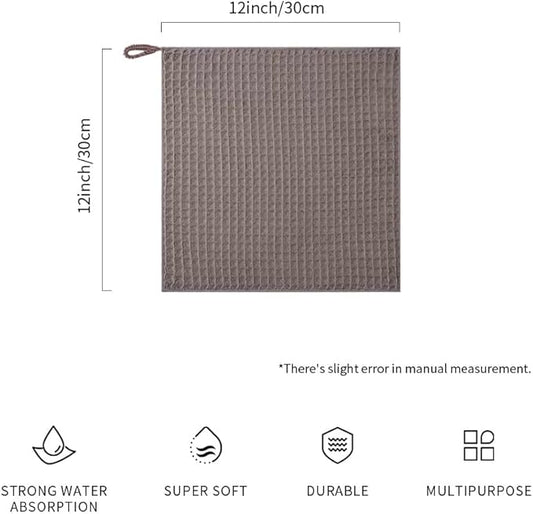 watchget Barista Micro Cloth 4 Pack Microfiber Barista Cleaning Towels Coffee Cleaning Accessories for Espresso Machine, Steam Wand, Countertop, Kitchen Dish Cloth Waffle Weave Brown(12"x12")