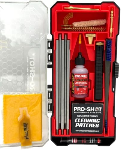 Pro-Shot Gun Cleaning Kits: Universal, Rifle, Pistol, and Shotgun Cleaning Kits with Premium Stainless Micro-Polished Rods, Brushes, Jags, Patches, CLP & Grease – Made in USA