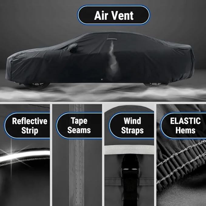 iCarCover Premium Custom Car Cover for 2005-2019 Buick Lacrosse Heavy Duty Waterproof All Weather Rain Snow UV Sun Protector Custom Fit Full Exterior Indoor Outdoor Protection Car Cover (Black)