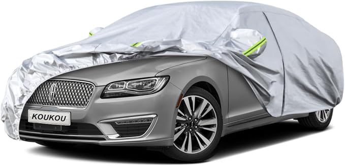 Koukou 6 Layers Car Cover Custom Fit Lincoln MKZ from 2006 to 2025, Waterproof All Weather for Automobiles, Sun Rain Dust Snow Protection.