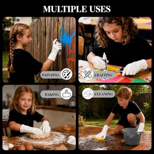 Kids Disposable Gloves, 5-Mil Safe White Nitrile, XS, 100Ct