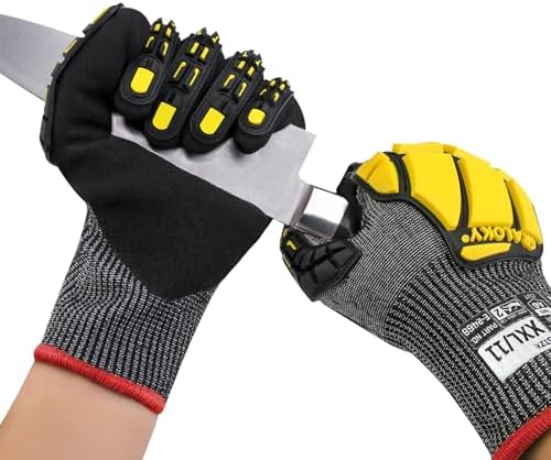 Safety Work Gloves Men Women, ANSI A6 Cut Resistant Gloves