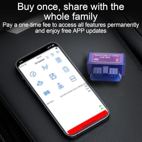 OBD2 Scanner Bluetooth Car Code Reader for Dual-OS 2PCS Blue