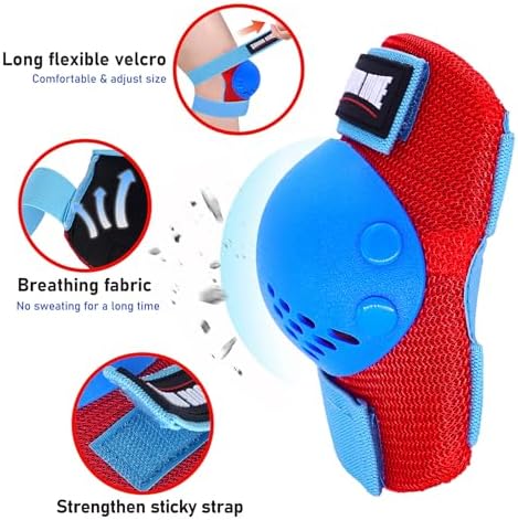 Kids Protective Gear Knee Pads Elbow Pads & Wrist Guards for Roller Skating