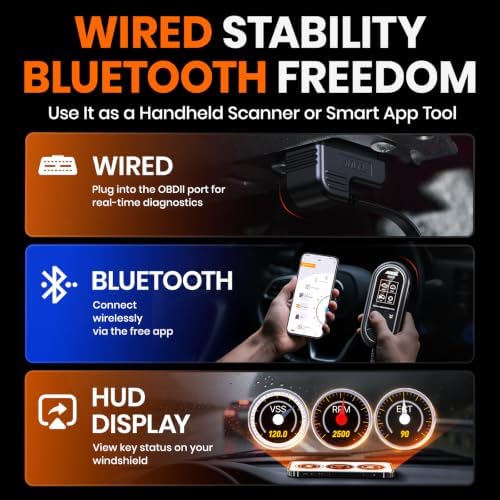 ANCEL BD310 Bluetooth OBD2 Scanner, 2-in-1 Car Diagnostic Scan Tool & Code Reader with App, Battery Test, Trip Analysis, Performance Test, for iPhone & Android, All 1996+ Vehicles