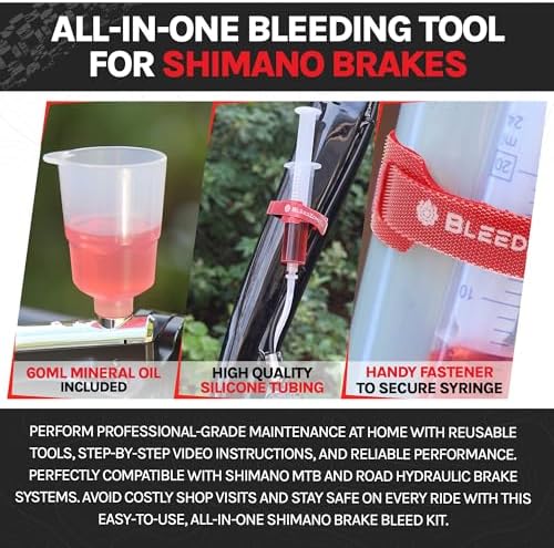 BleedZone Mineral Oil Brake Bleeder Kit Compatible with Shimano Road, 60ml