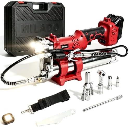 Grease Gun Electric, 11 oz/min&12,000 PSI, 43" Hose, Leak‑Proof(TOOL ONLY)