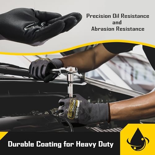 COOLJOB 12 Pairs Safety Work Gloves, Microfoam Nitrile Rubber Coated