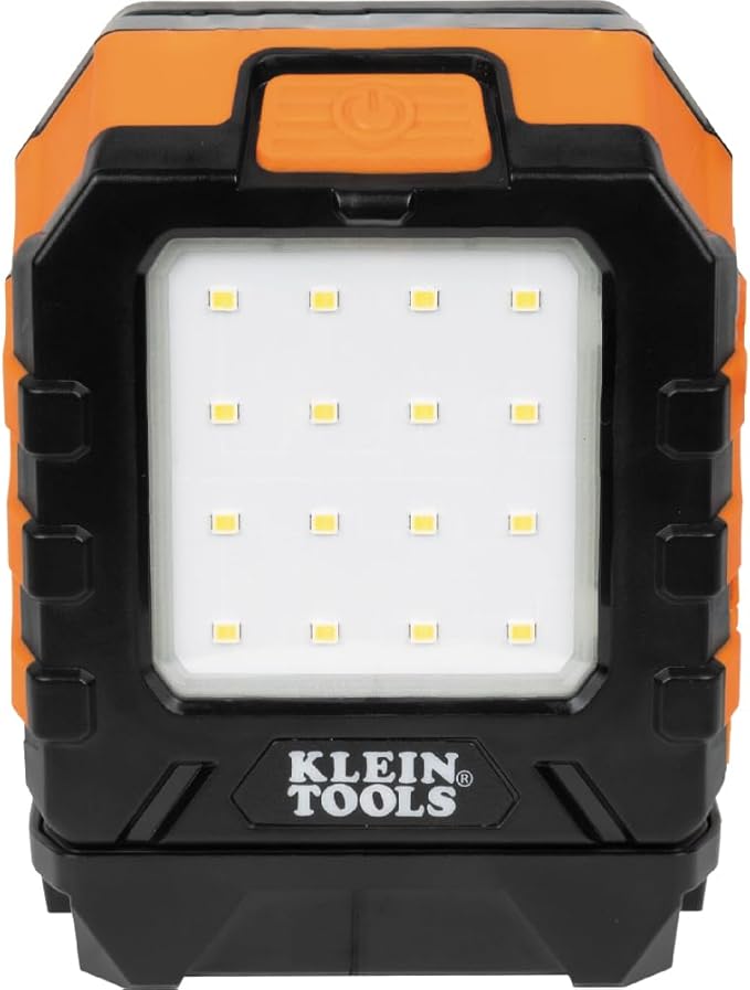 Klein Tools 56416 Rechargeable LED Work Light, 1000-Lumens, Magnetic Work Light with 3 Modes, 360-Degree Rotation and Kickstand, Compatible with MODbox Rail System
