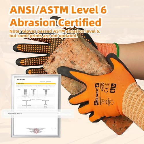 Schwer 3 Pairs Safety Work Gloves, MicroDot Abrasion & Grip, LT5619, XL