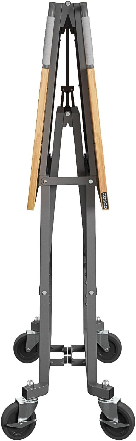 COSCO SmartFold Butcher Block Portable Workbench/Folding Utility Table (Gray Steel Frame)