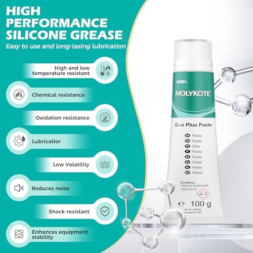 Molykote G-N Plus Paste 100g Molybdenum Disulfide Lubricating Grease for Bearings Gears Gearbox and Threads Assembly & Run-in of Metal Component, Low Friction