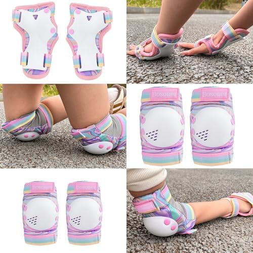 BOSONER Kids/Youth Knee Pad Elbow Pads for Roller Skates Cycling BMX Bike Skateboard Inline Rollerblading, Skating Skatings Scooter Riding Sports