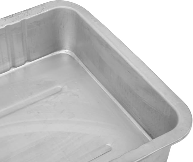 Hapivida Oil Drain Pan, Universal Metal Oil Change Container with Easy Grip Edges 10L Capacity for Cars Motorcycles Boats, Durable Construction for Professional Mechanics and DIY Enthusiasts