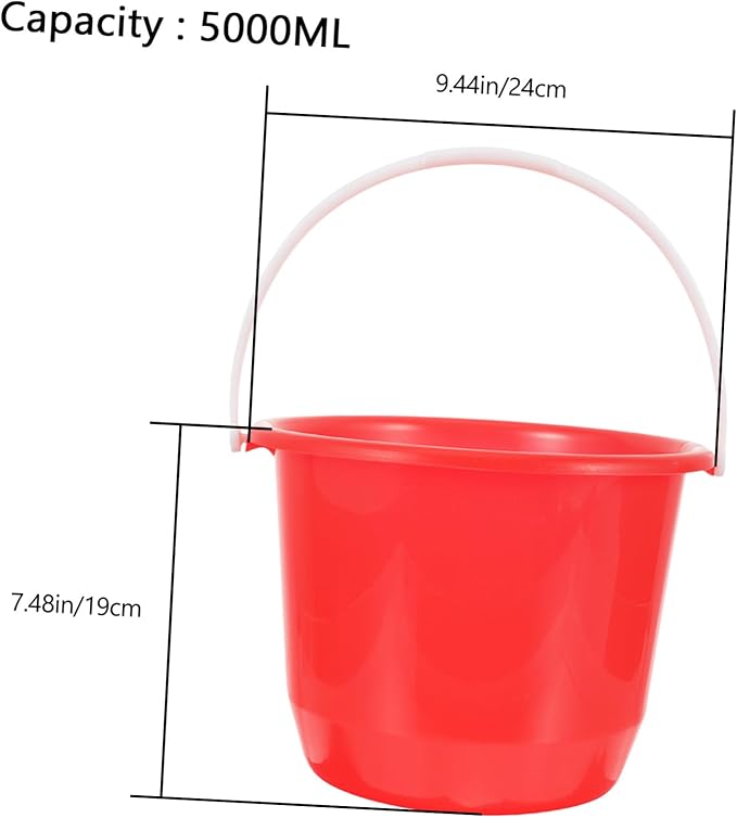 Plastic Round Bucket Portable Water Bucket Fishing Water Pail Beach s Watering Car Wash Home Food Storage Utility Tub Plastic Thicken